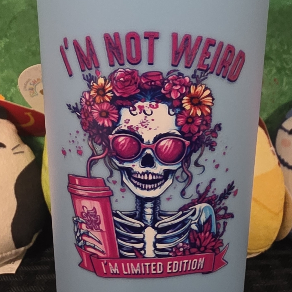 Limited Edition Blue Tumbler with Skeleton Design - Picture 3 of 5